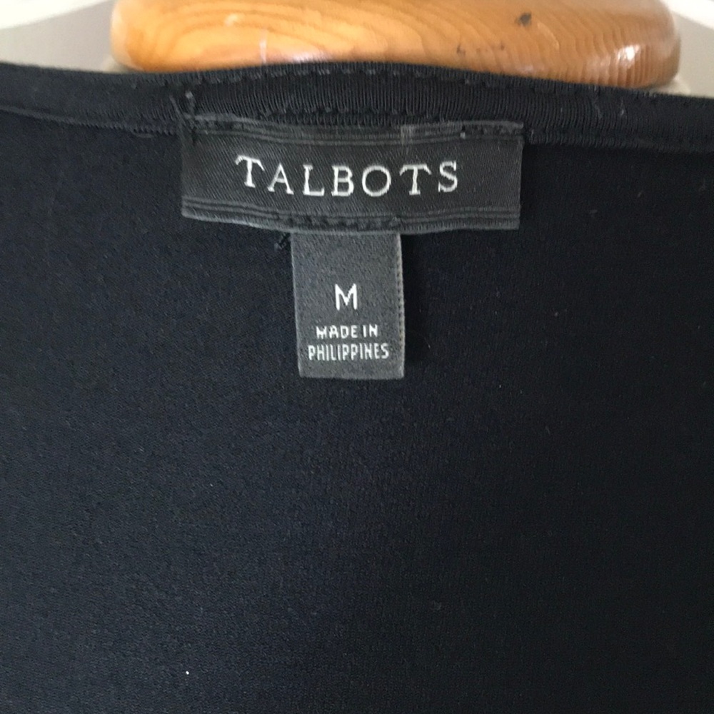 Talbots black Long sleeve black wrap Front dress - Picture 4 of 4
